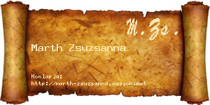 Marth Zsuzsanna névjegykártya
